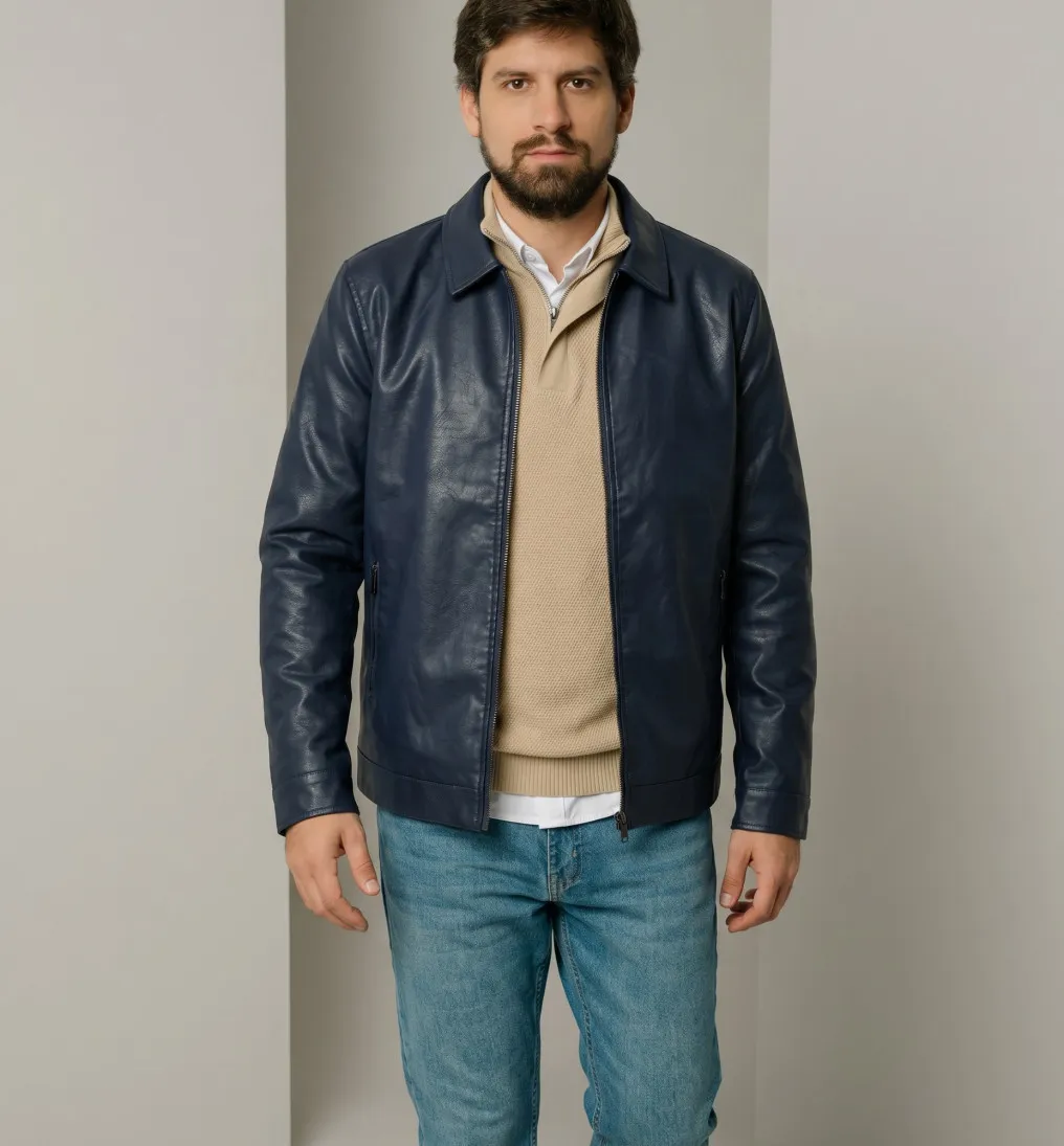 CAMPERA LIBERATO ECO CUERO NEGRO