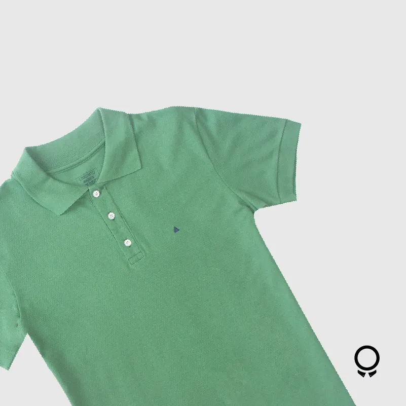 REMERA LIBERATO BASICS CUELLO POLO VERDE CON LOGO