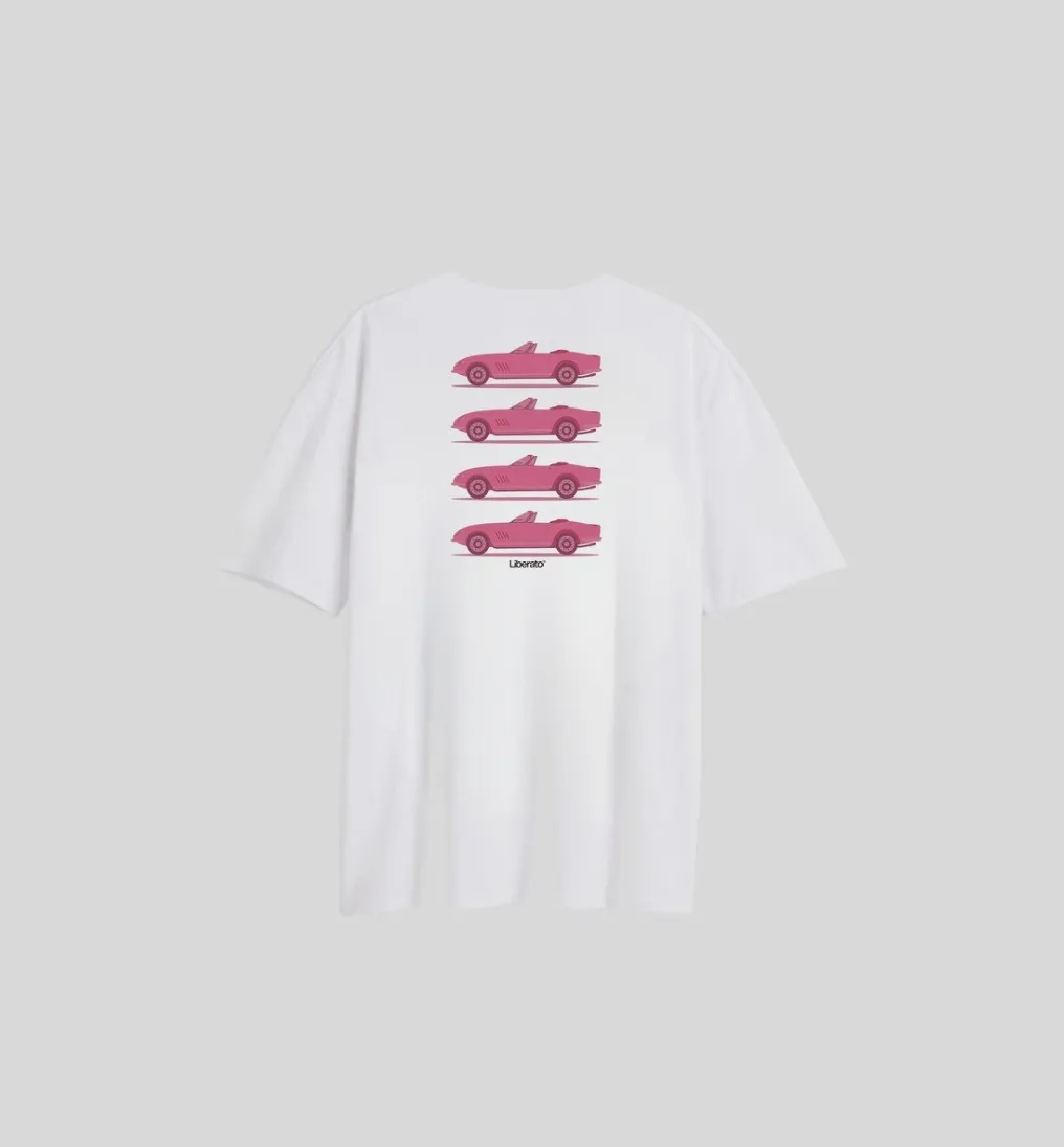 REMERA LIBERATO OVERSIZE MARFIL PINK CLASSIC CAR