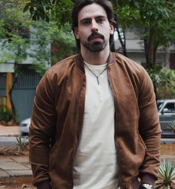 BOMBER JACKET LIBERATO BASICS GAMUZA MARRON