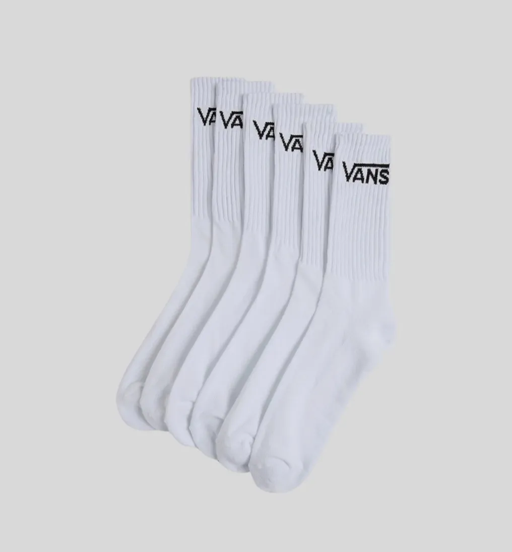 MEDIAS VANS CLASSIC CREW WHITE PACK 6