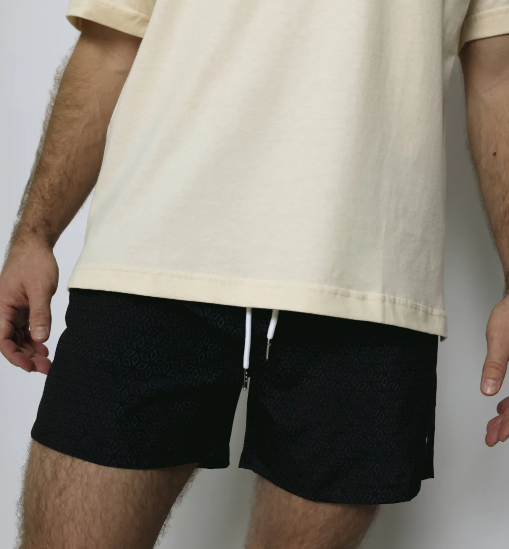 SHORT DE BAÑO LIBERATO NEGRO CUBO MULTICOLOR