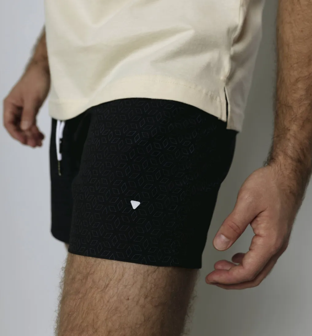 SHORT DE BAÑO LIBERATO NEGRO CUBO MULTICOLOR