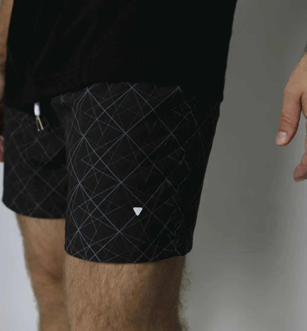 SHORT DE BAÑO LIBERATO GRIS OSCURO GEOMETRICO
