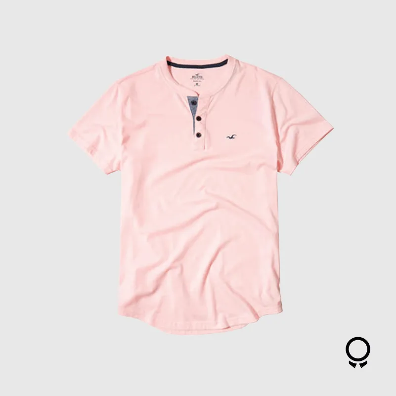 REMERA HOLLISTER HENLEY ROSADA