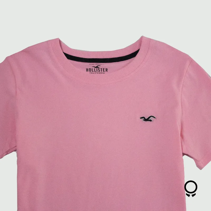 REMERA HOLLISTER REDONDO ROSADA