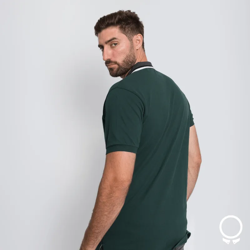 REMERA HOLLISTER POLO VERDE DETALLE CUELLO