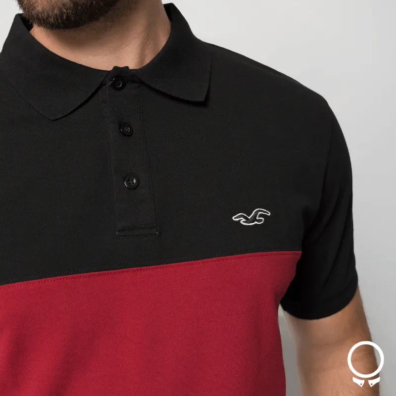 REMERA HOLLISTER POLO RAYAS BORDO