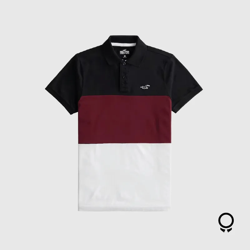 REMERA HOLLISTER POLO RAYAS BORDO