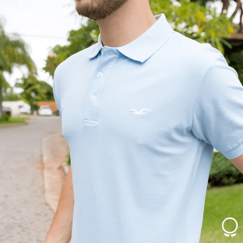 REMERA HOLLISTER POLO CELESTE