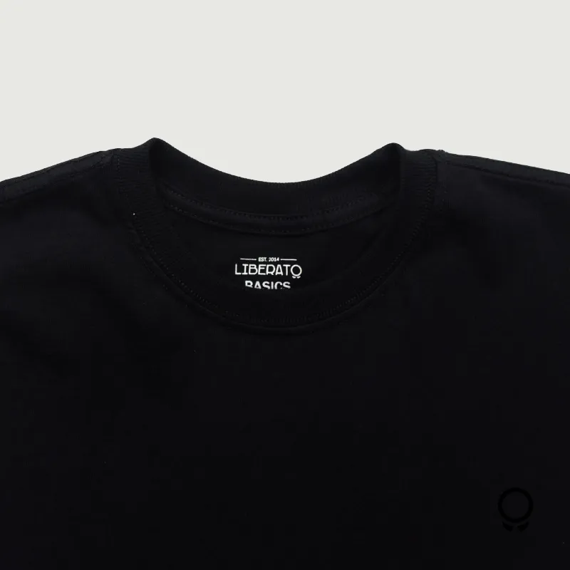 REMERA LIBERATO BASICS CUELLO REDONDO NEGRO