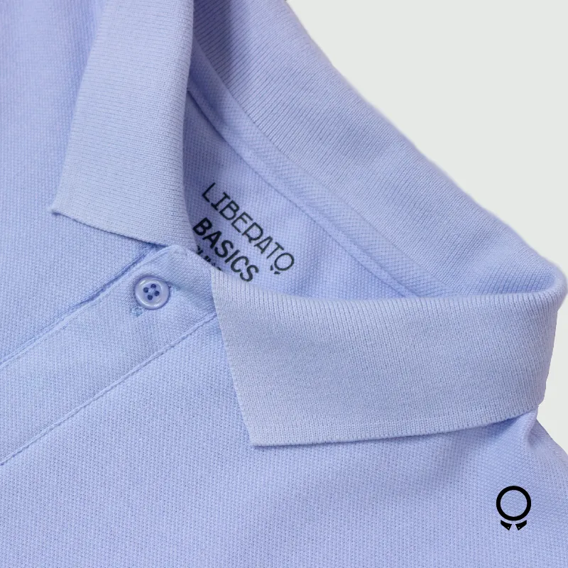 REMERA LIBERATO BASICS CUELLO POLO CELESTE