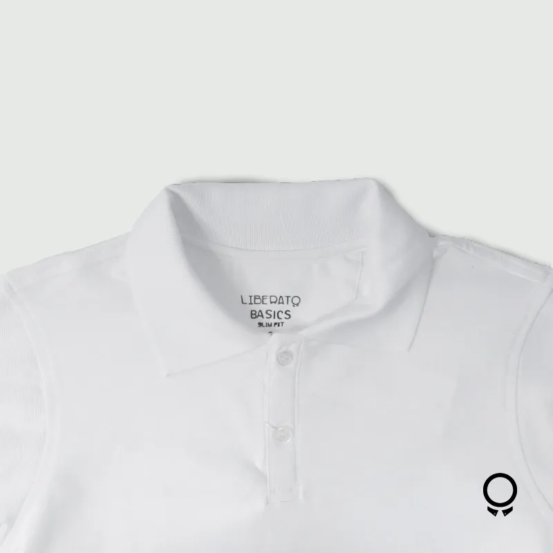 REMERA LIBERATO BASICS CUELLO POLO BLANCA