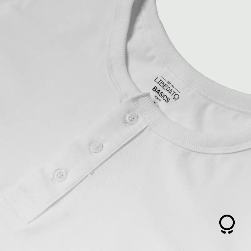 REMERA LIBERATO BASICS HENLEY BLANCO