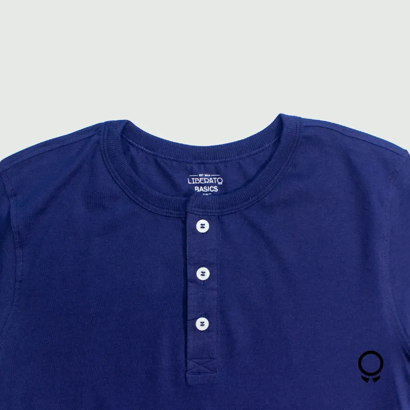 REMERA LIBERATO BASICS CUELLO HENLEY PETROLEO