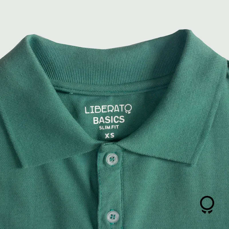 REMERA LIBERATO BASICS VERDE CUELLO POLO