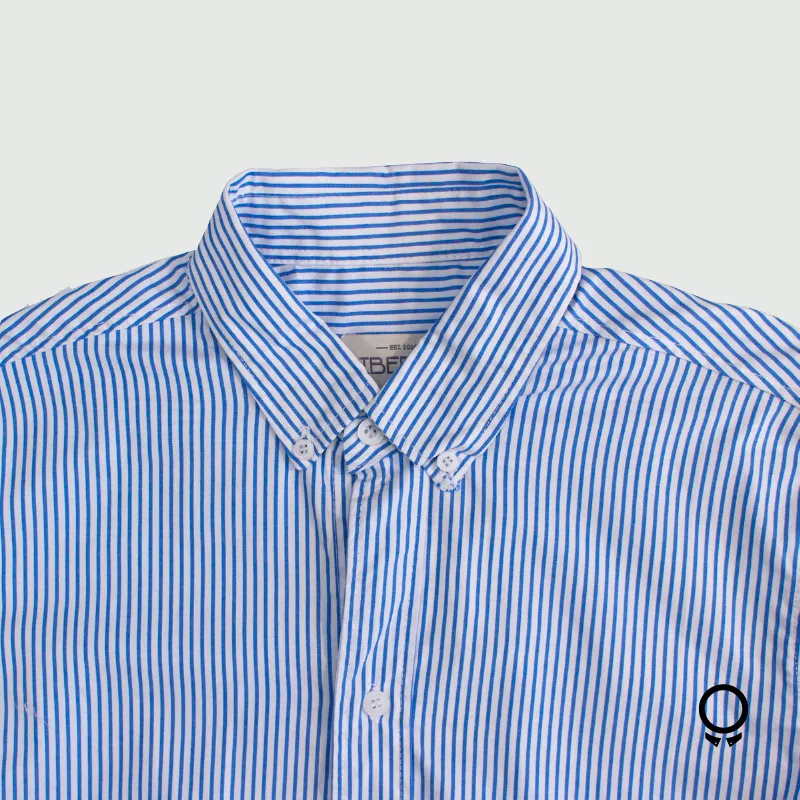 CAMISA LIBERATO BASICS MANGAS LARGAS RAYAS CELESTE