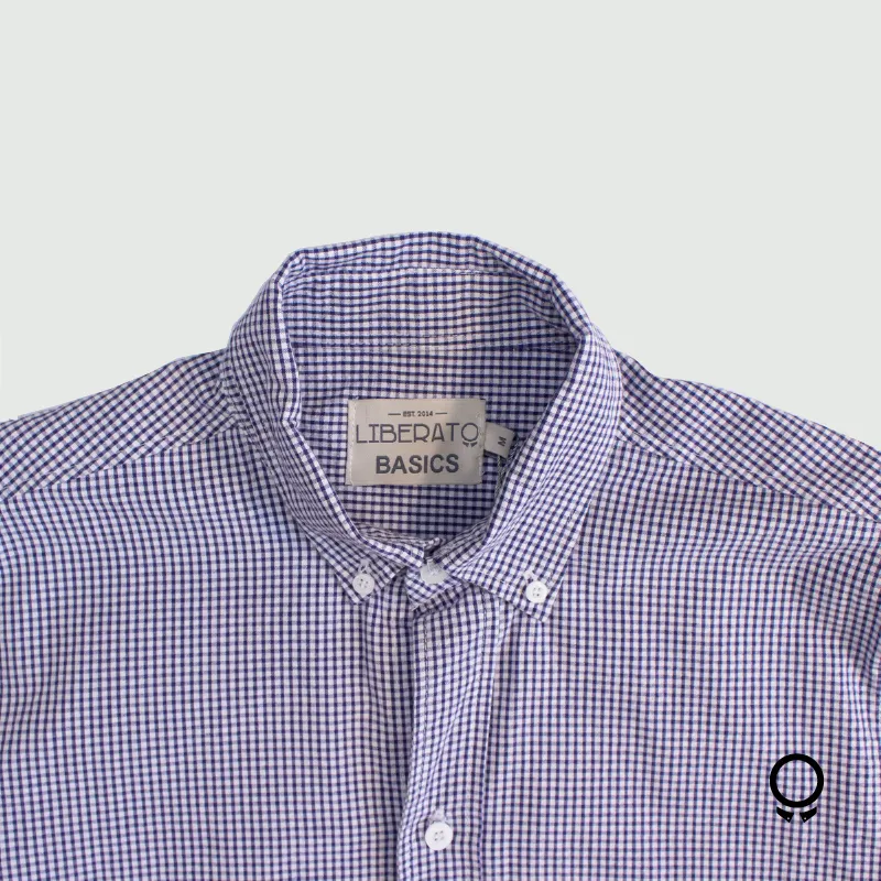 CAMISA LIBERATO BASICS CUADRITO CELESTE