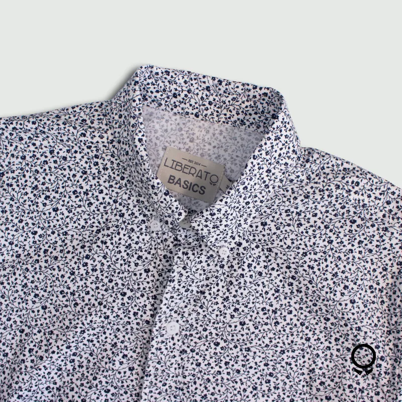 CAMISA LIBERATO BASICS MANGAS LARGAS FLORES AZULES