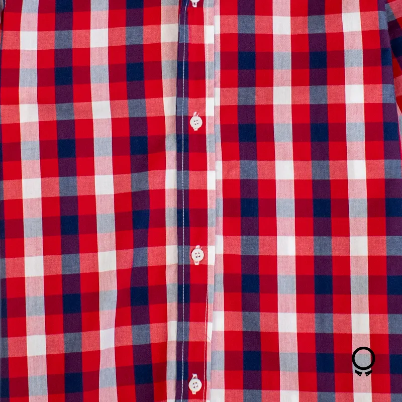CAMISA LIBERATO BASICS MANGAS LARGAS CUADROS ROJOS Y AZULES