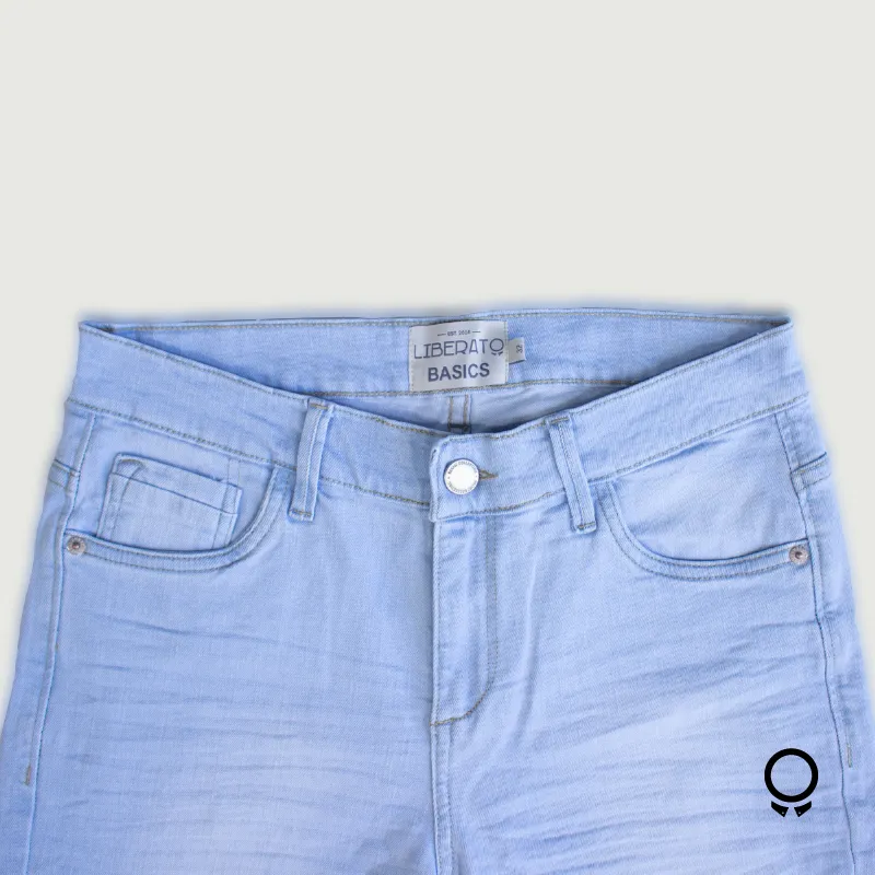 JEANS LIBERATO BASICS CELESTE CON ROTURA
