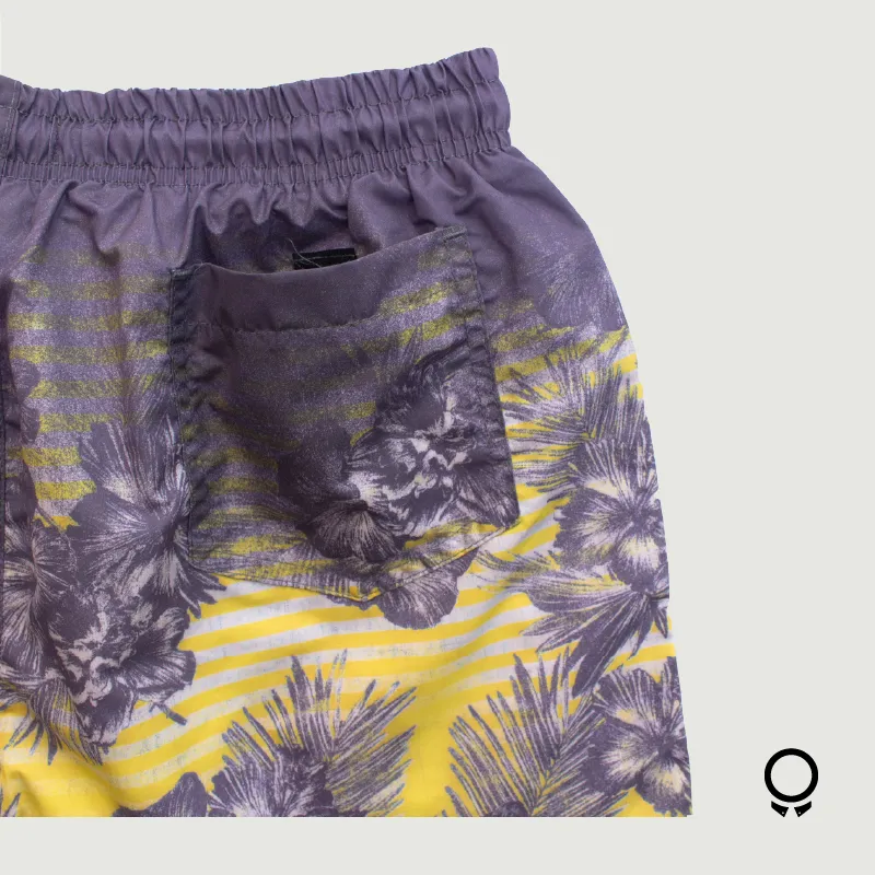 SHORT DE BAÑO LIBERATO BASICS AMARILLO ESTAMPADO FLORES