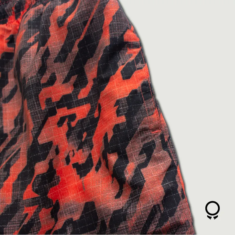 SHORT DE BAÑO LIBERATO BASICS ESTAMPADO CAMO ANARANJADO