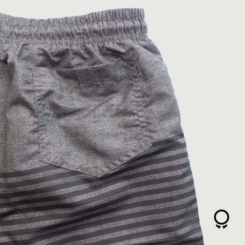 SHORT DE BAÑO LIBERATO BASICS NEGRO RAYADO