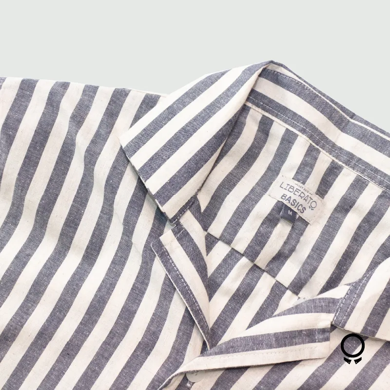 CAMISA LIBERATO BASICS PLAYERA RAYAS BLANCAS Y AZULES