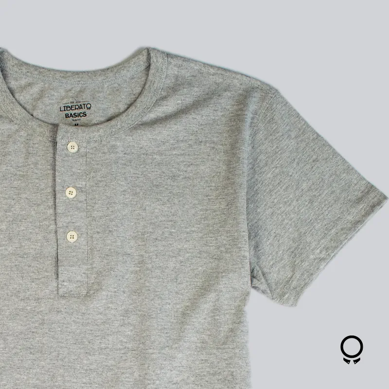 REMERA LIBERATO BASICS HENLEY MELANGE