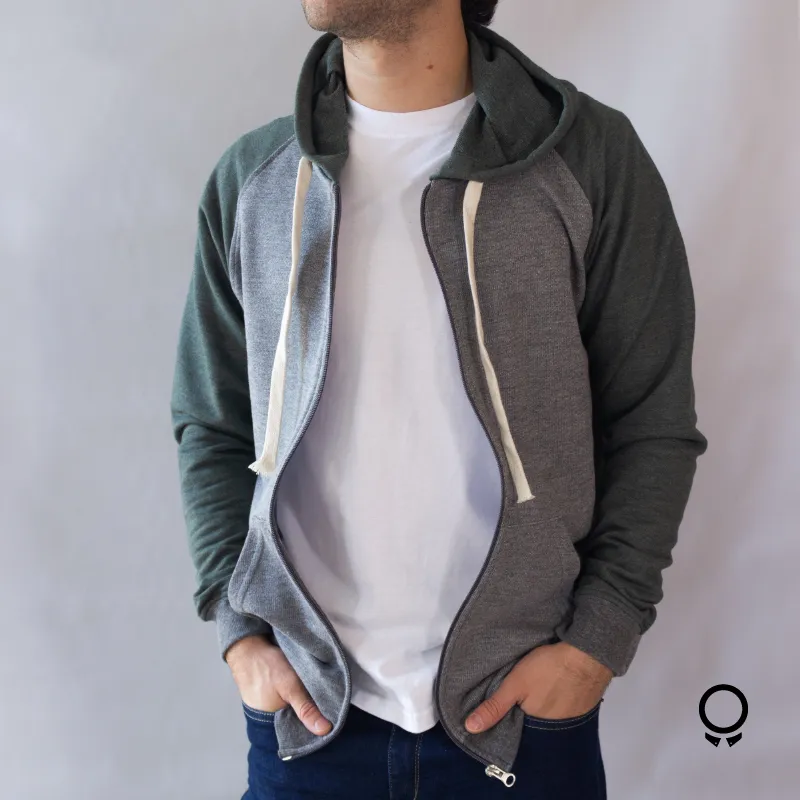 CAMPERA LIBERATO BASICS COMBINADA GRIS OSCURO