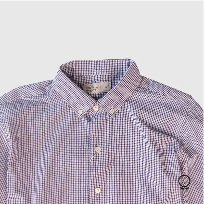 CAMISA LIBERATO BASICS CUADRITO AZUL MARINO Y BLANCO