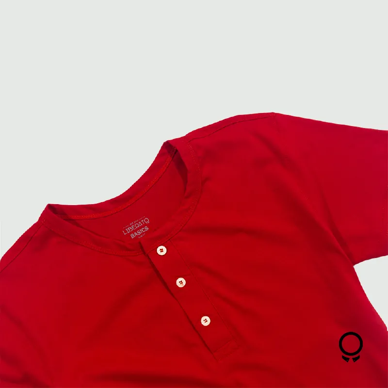 REMERA LIBERATO BASICS HENLEY ROJO OSCURO