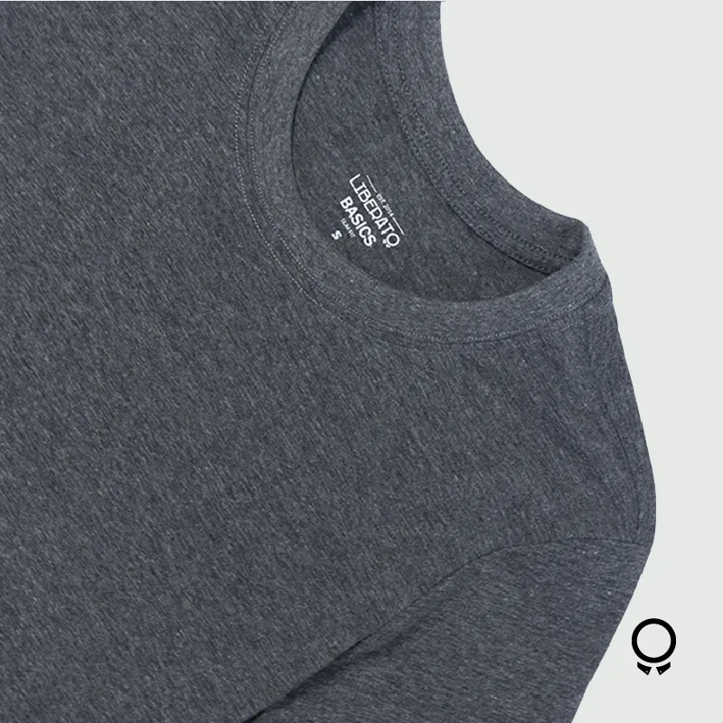 REMERA LIBERATO BASICS CUELLO REDONDO GRIS OSCURO