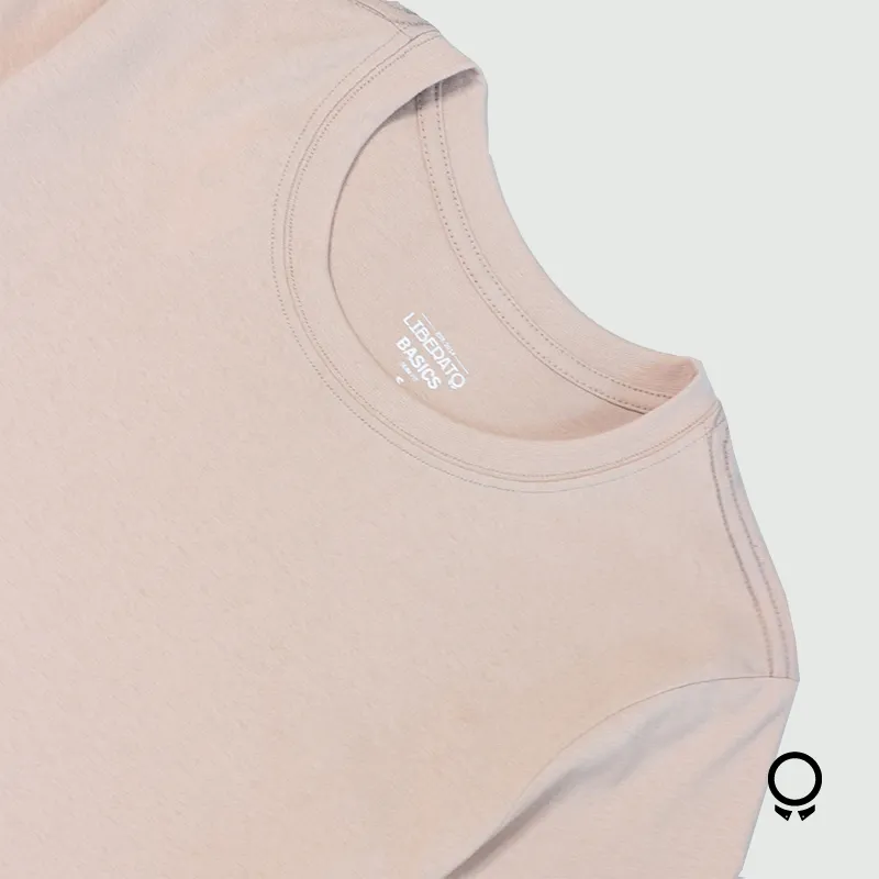 REMERA LIBERATO BASICS CUELLO REDONDO BEIGE