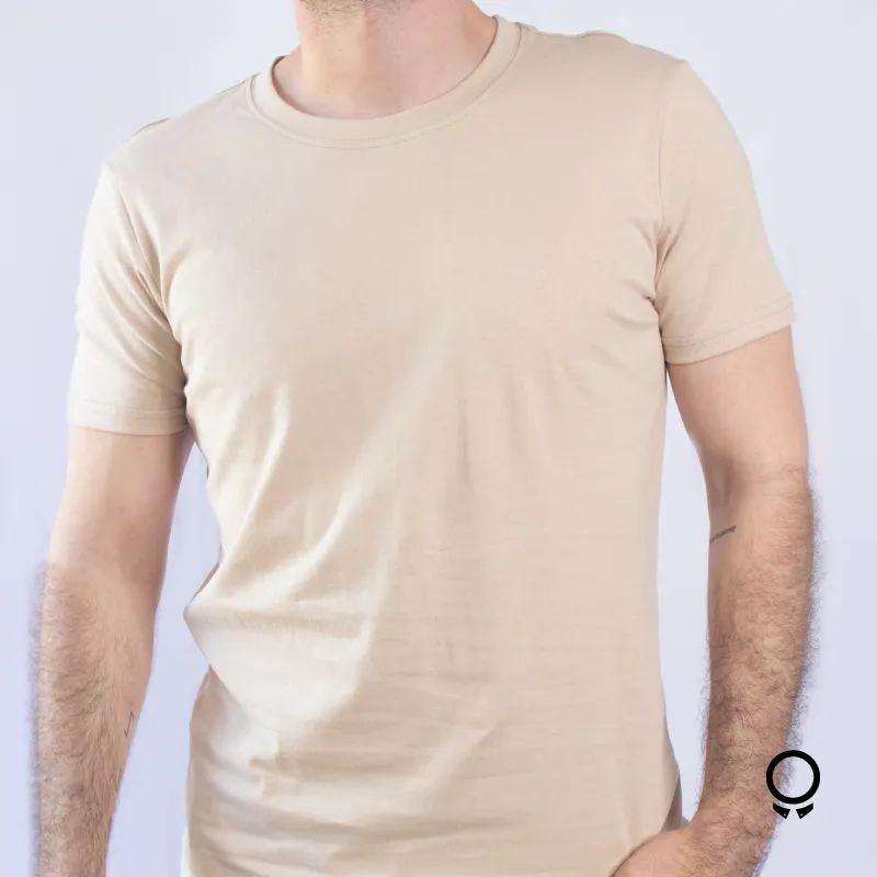 REMERA LIBERATO BASICS CUELLO REDONDO BEIGE