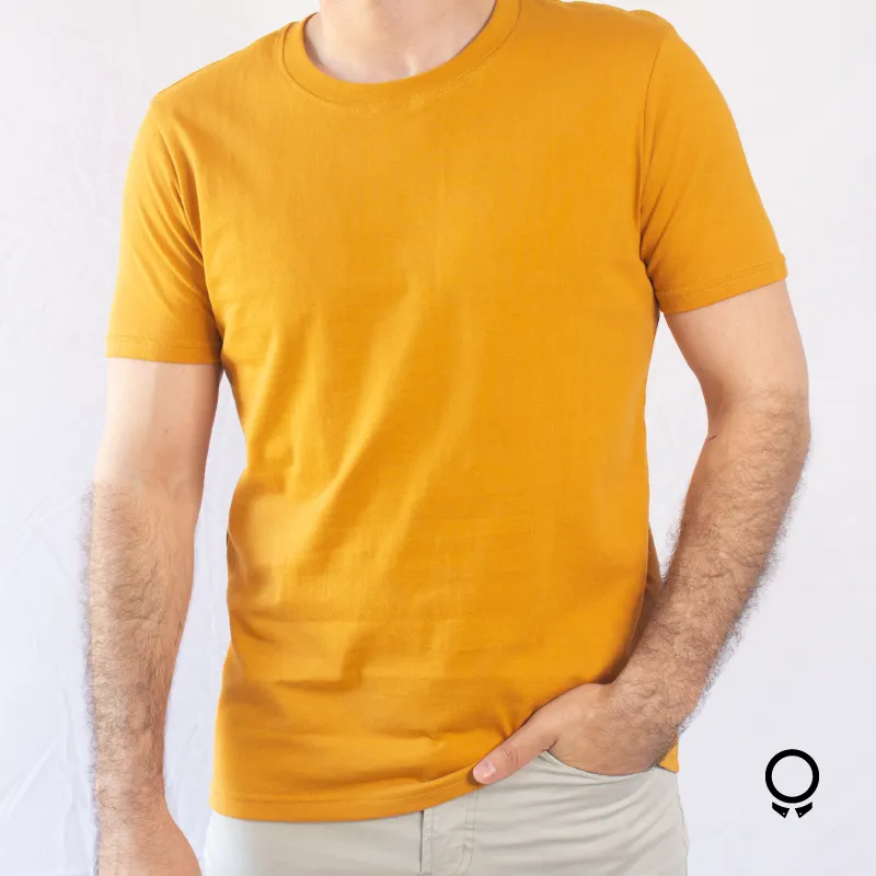 REMERA LIBERATO BASICS  CUELLO REDONDO MOSTAZA