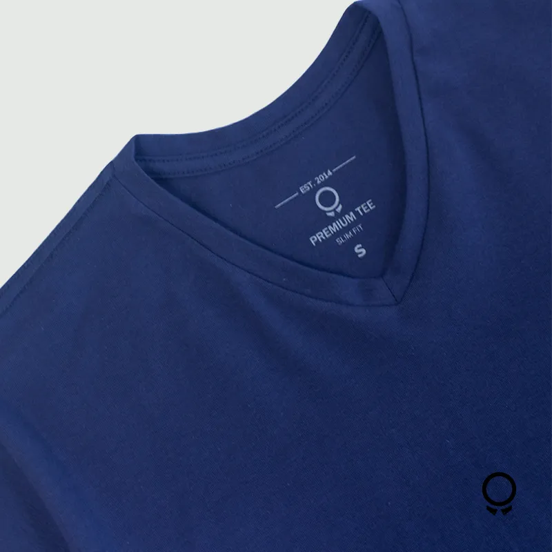 REMERA LIBERATO BASICS PREMIUM TEE V AZUL MARINO