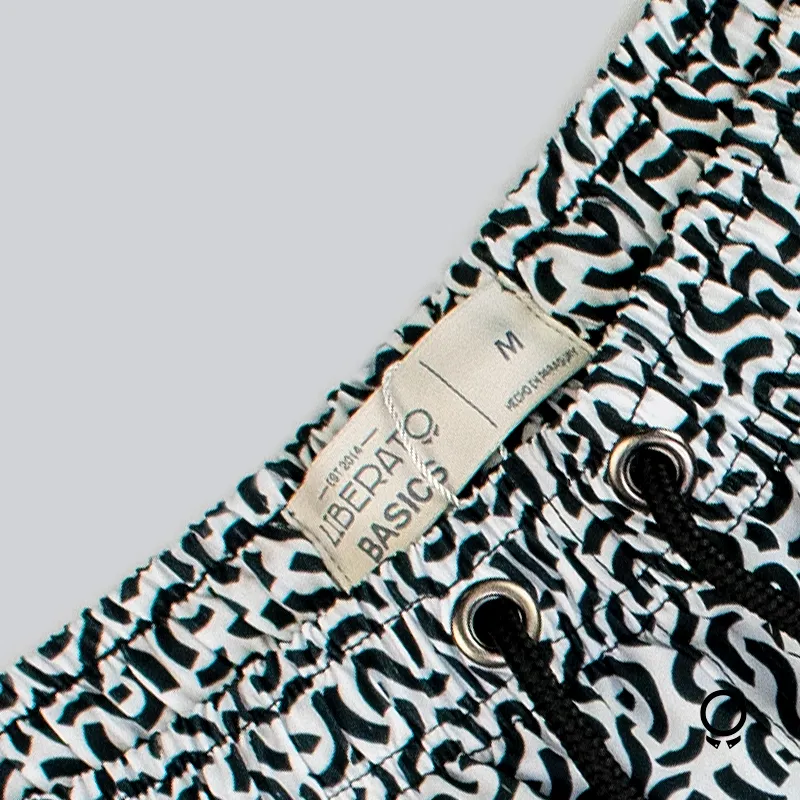 SHORT DE BAÑO LIBERATO BASICS ROMBOS NEGRO