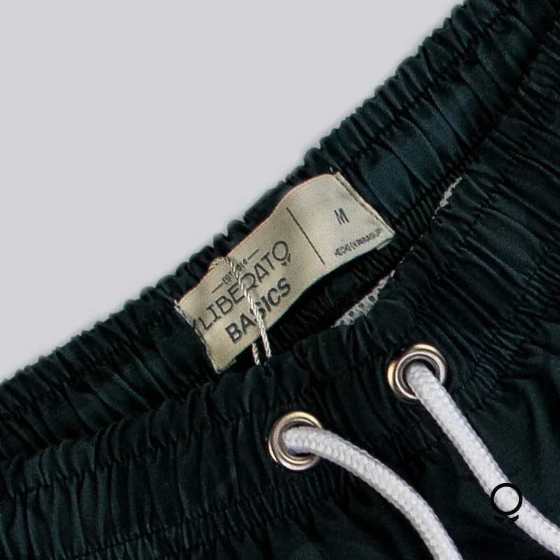 SHORT DE BAÑO LIBERATO BASICS NEGRO CON HOJAS