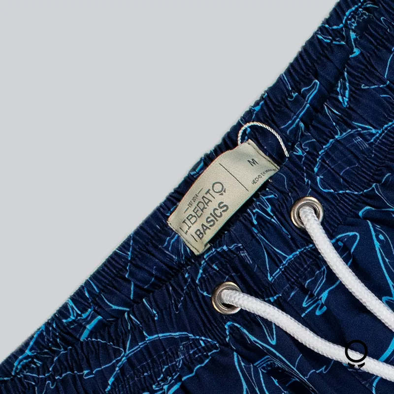 SHORT DE BAÑO LIBERATO BASICS TIBURON AZUL