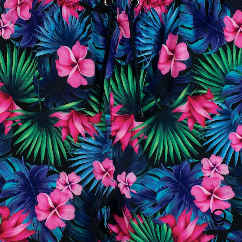 SHORT DE BAÑO LIBERATO BASICS AZUL CON FLORES