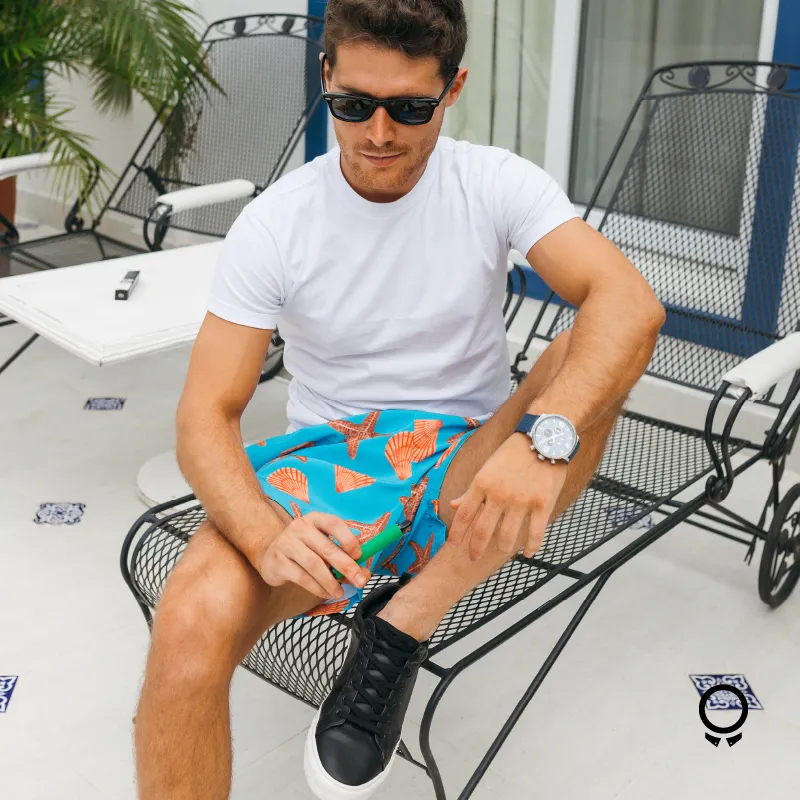 SHORT DE BAÑO LIBERATO BASICS CELESTE ESTRELLA DE MAR