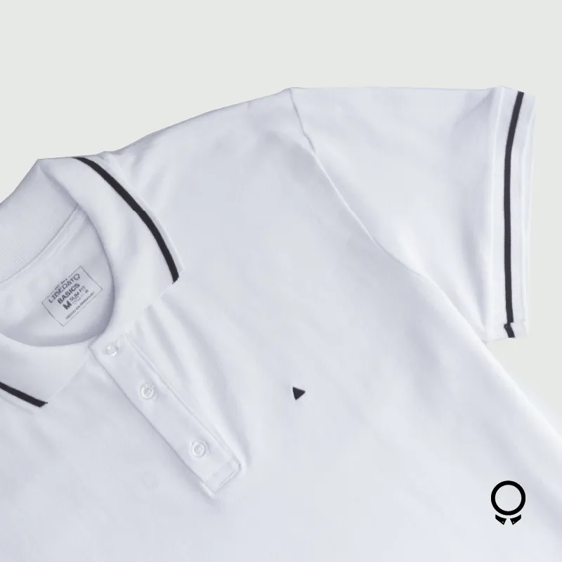 REMERA LIBERATO BASICS POLO BLANCA DETALLE NEGRO