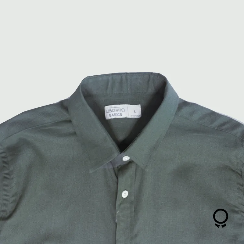 CAMISA LIBERATO BASICS LINO M/C  VERDE