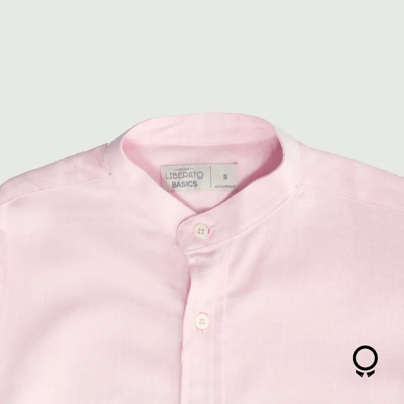 CAMISA LIBERATO BASICS CUELLO MAO M/L LINO ROSADO