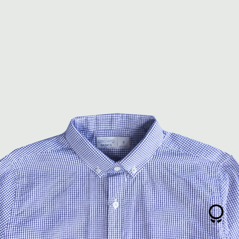 CAMISA LIBERATO BASICS M/L AZUL A CUADROS