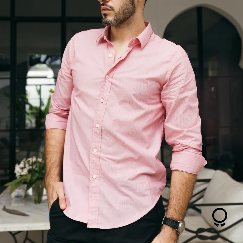 CAMISA LIBERATO BASICS M/L ROJO CON RAYITAS