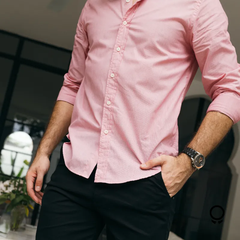 CAMISA LIBERATO BASICS M/L ROJO CON RAYITAS