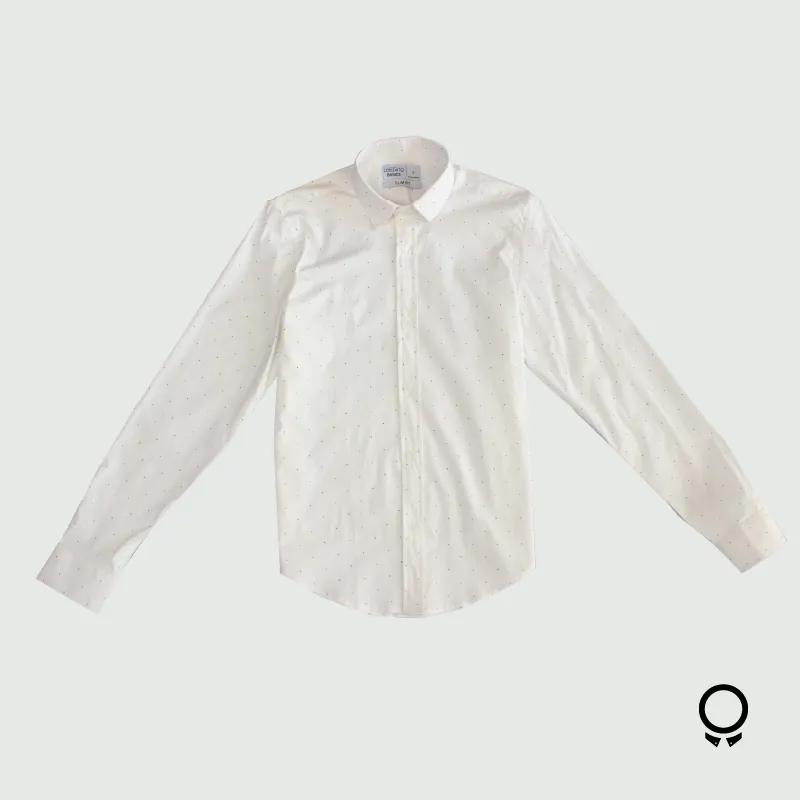 CAMISA LIBERATO BASICS M/L BLANCA CON PUNTITOS